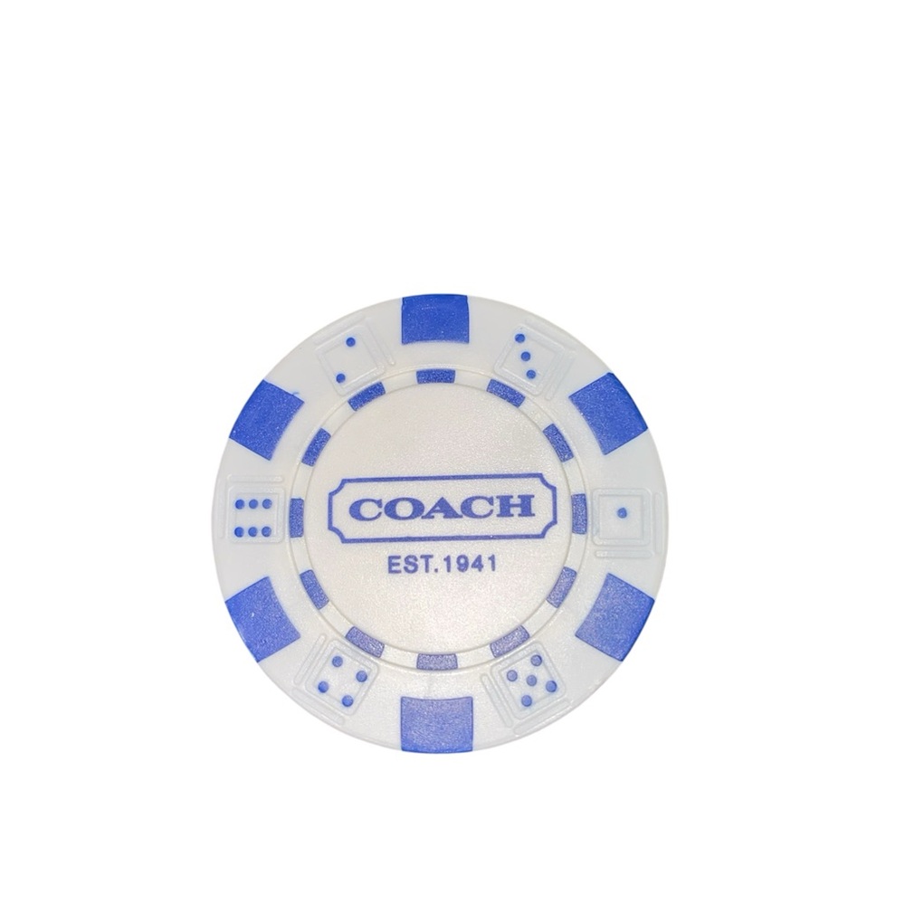 Coach White and Blue Poker Chip